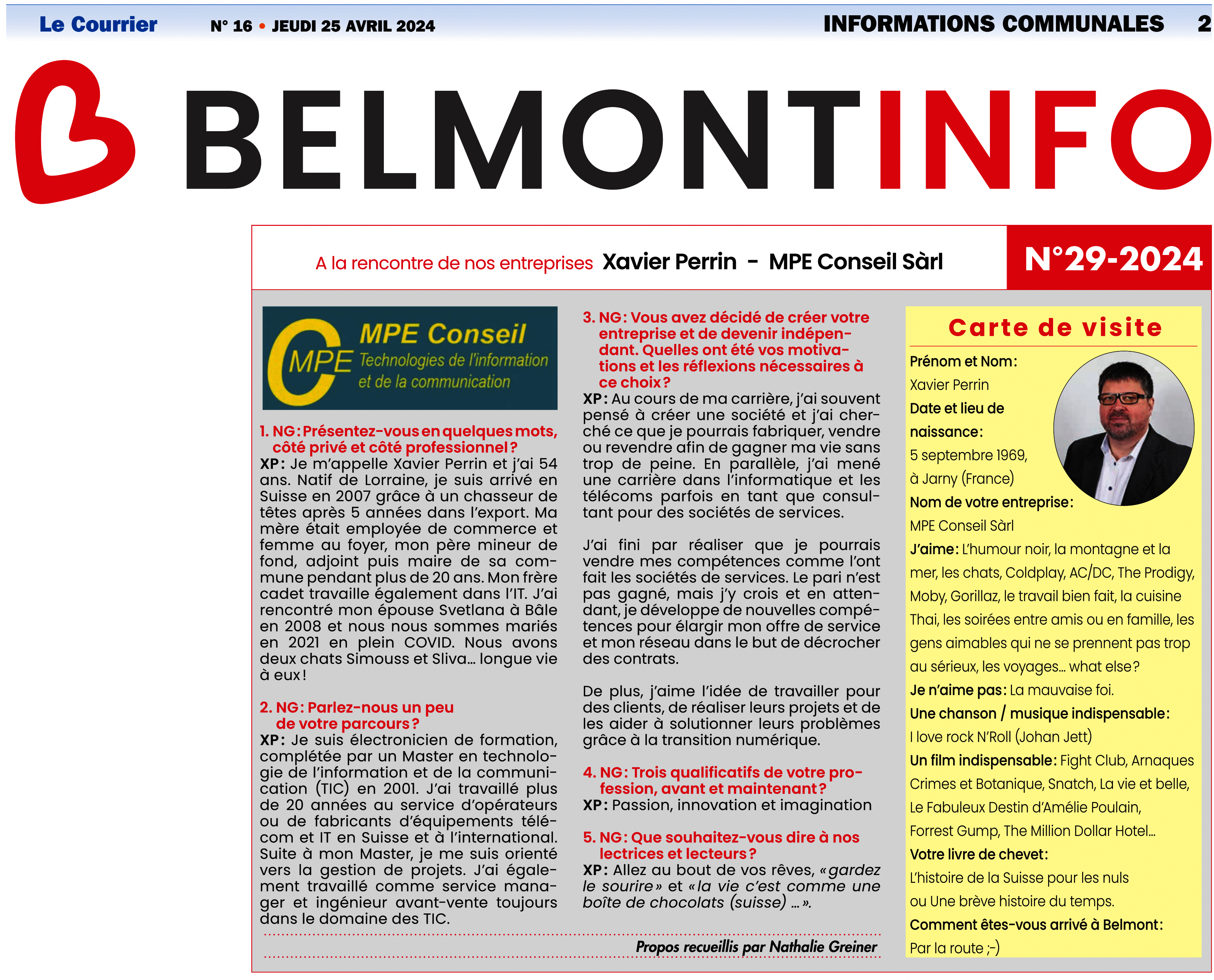 Belmont info 25.04.2024